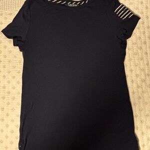 Ralph Lauren Dark Blue Tee with Striped Accents